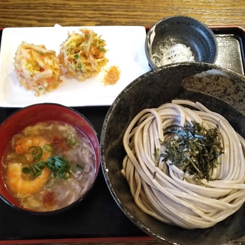 吊上げ海老塩とろたま蕎麦(岩駒庵)