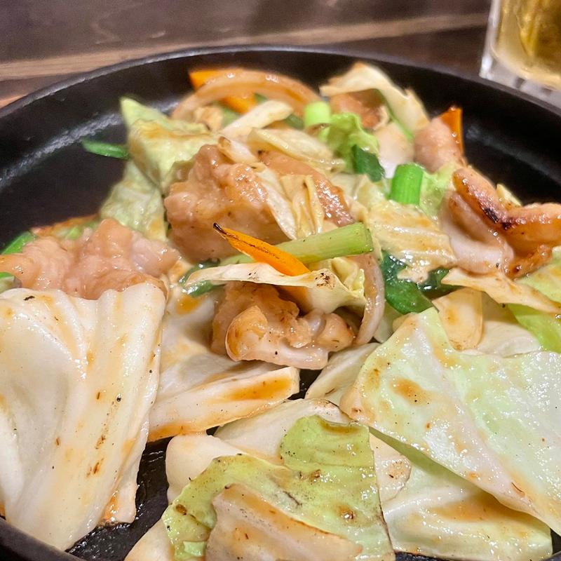 国産豚もつスタミナ鉄板焼き(居酒屋一休 久米川店)