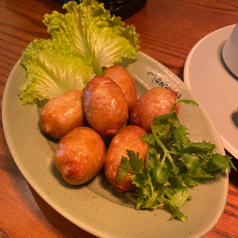 グリーンカレーソーセージ(モンスーンカフェ 代官山 （Monsoon Cafe）)