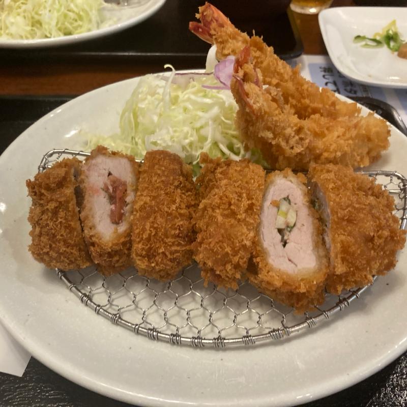 ハーフ＆ハーフ定食(かつれつ亭知寄町店)