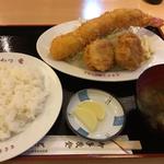 特大海老フライとヒレカツ定食
