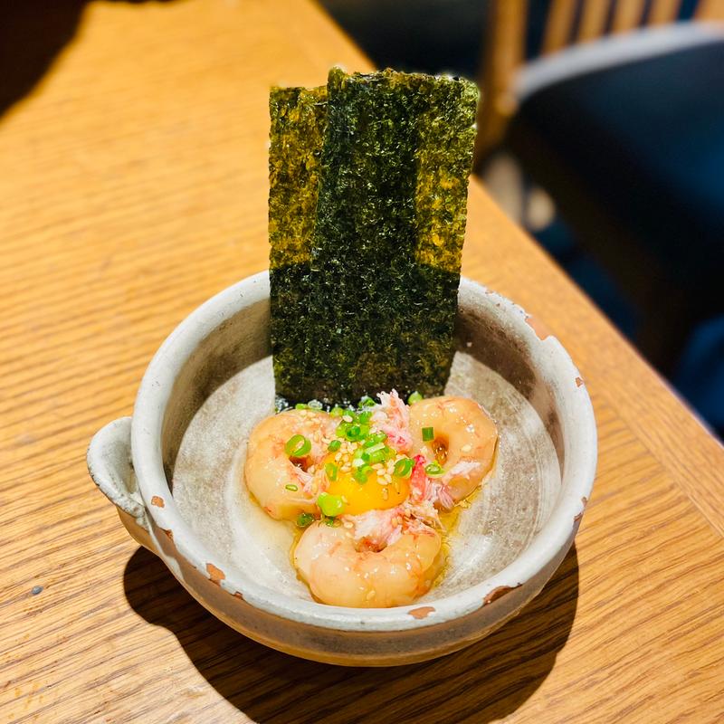 ランチコース　甘海老とズワイガニのユッケ(和えに)