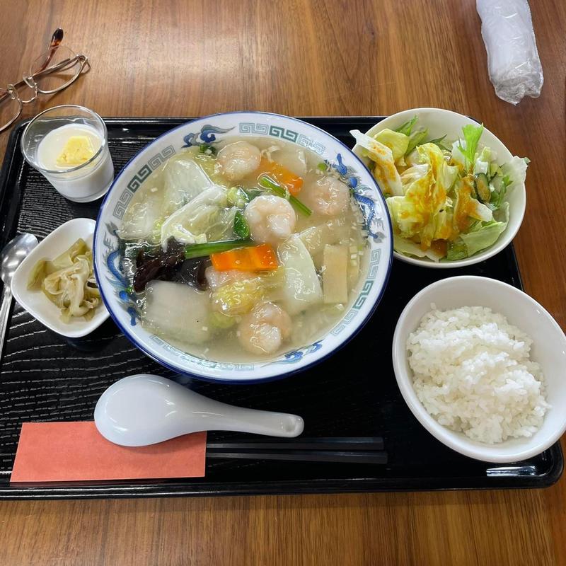 海老入りあんかけ塩ラーメン ランチセット(風の都 )
