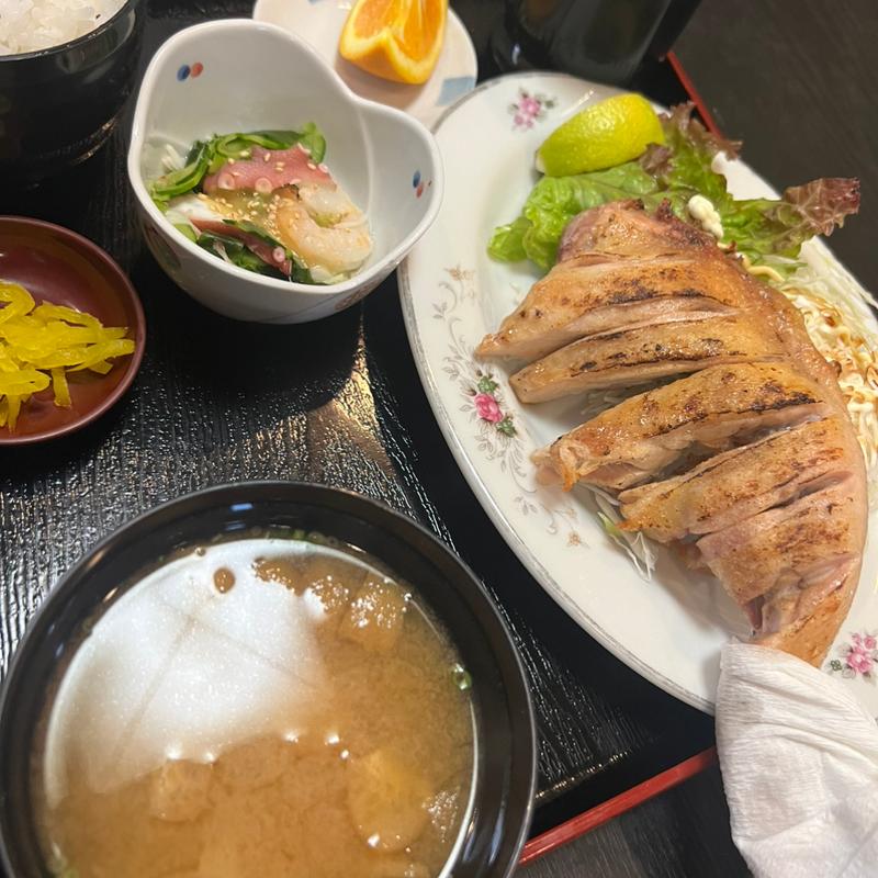 鶏もも焼き(塩)定食(鳥一松本)