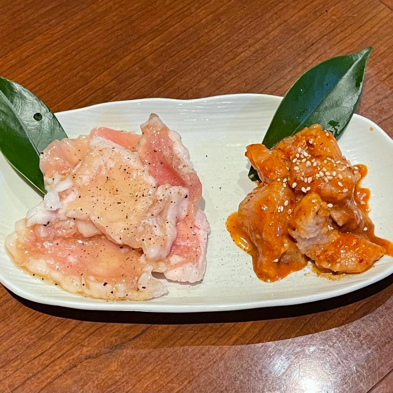 プレミアムてっちゃん+幻ミノ(和牛焼肉 布上本店)