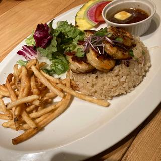 ガーリックシュリンプ&ピラフ 醤油バターソース(ラ・オハナ 新横浜店)