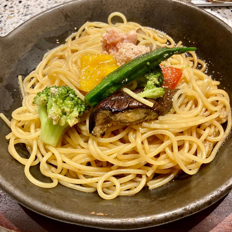 たらこ醤油グリル野菜(スパゲッティバジリコ キュービックプラザ新横浜店 Spaghetti Basilico in Cubicplaza Shin-Yokohama)