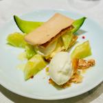 季節のミルフィーユ メロンとミルクアイス(Le Beurre Noisette TOKYO)