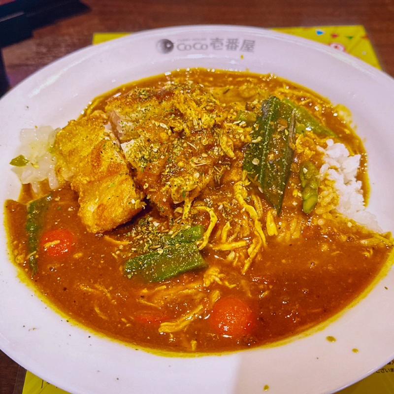 チキンと夏ベジのスパイスカレーパリパリチキンミックス(ＣｏＣｏ壱番屋 宇都宮インターパーク店 （ココイチバンヤ）)