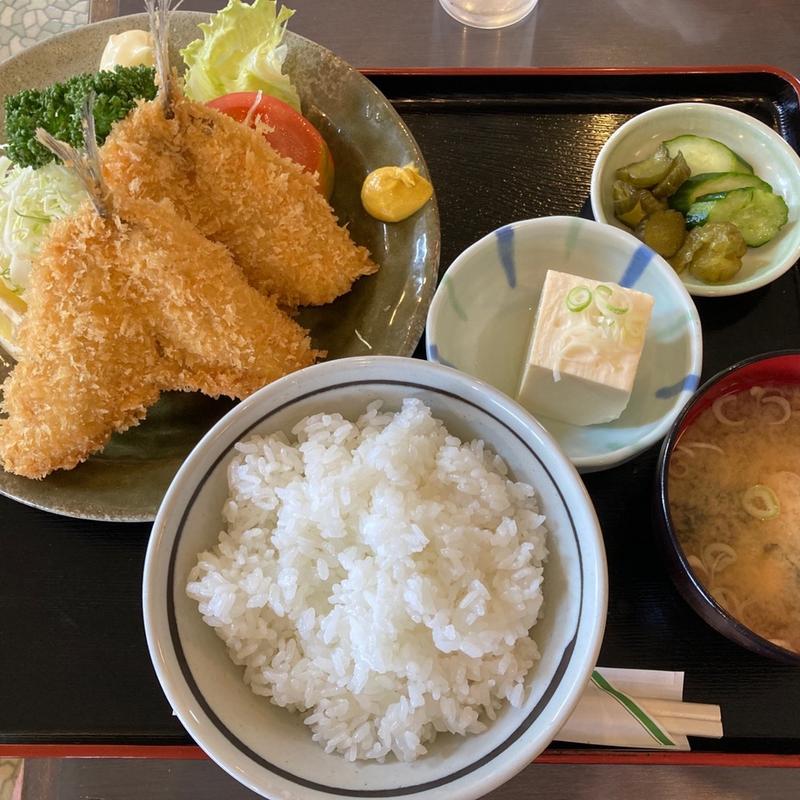 アジフライ定食(お食事処 たかみ)