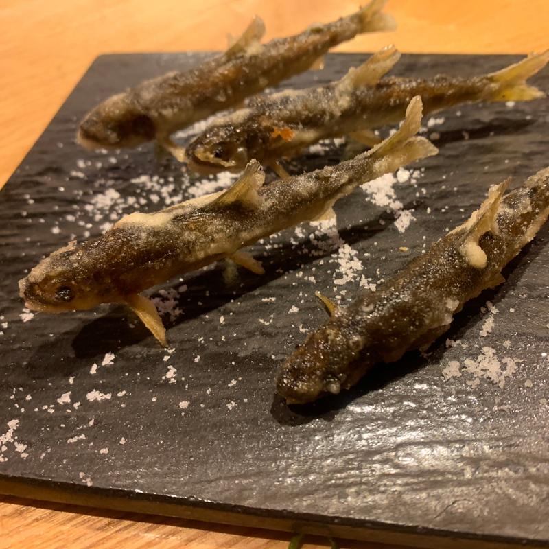 稚鮎の天ぷら(日なた)
