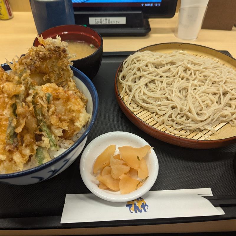 元祖オールスター天丼　小そばセット(天丼てんや 大宮西店)