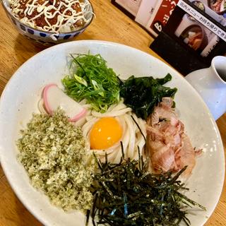 冷やしぶっかけうどんとミニバラ丼セット(里のうどん 藤沢店)