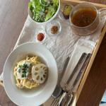 レンコンとラグービアンコのパスタ(tama海terrasse)
