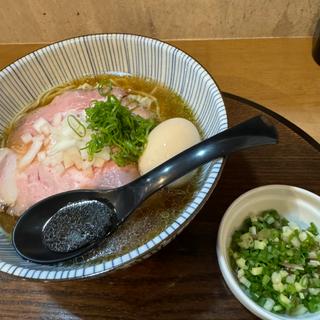 冷製煮干し蕎麦(味玉)薬味(生姜 葱 茗荷)(麺や空と大地)