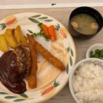 ハンバーグ150gとエビフライランチAセット