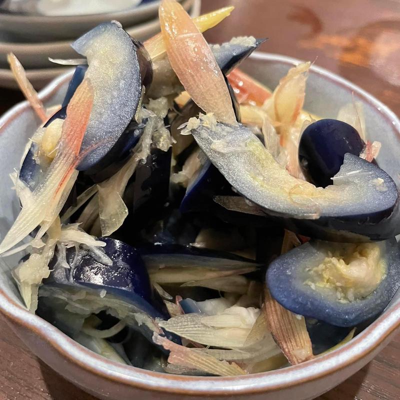 ナスと茗荷のサッパリ漬け(そば処 二月堂)