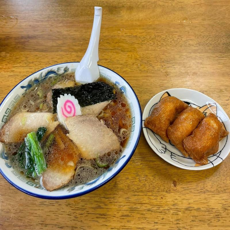 チャーシューメン おいなりさん(茶釜本店)