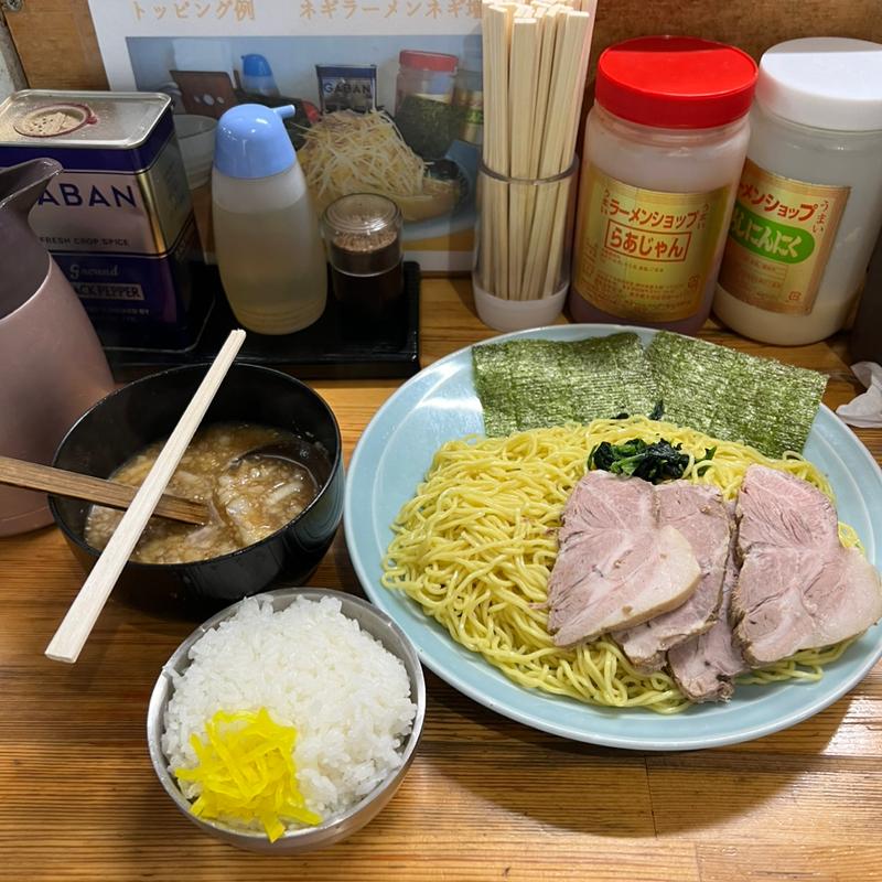 味噌つけ麺中盛　チャーシュー3枚　半ライス(ラーメンショップ椿 上彦川戸店)
