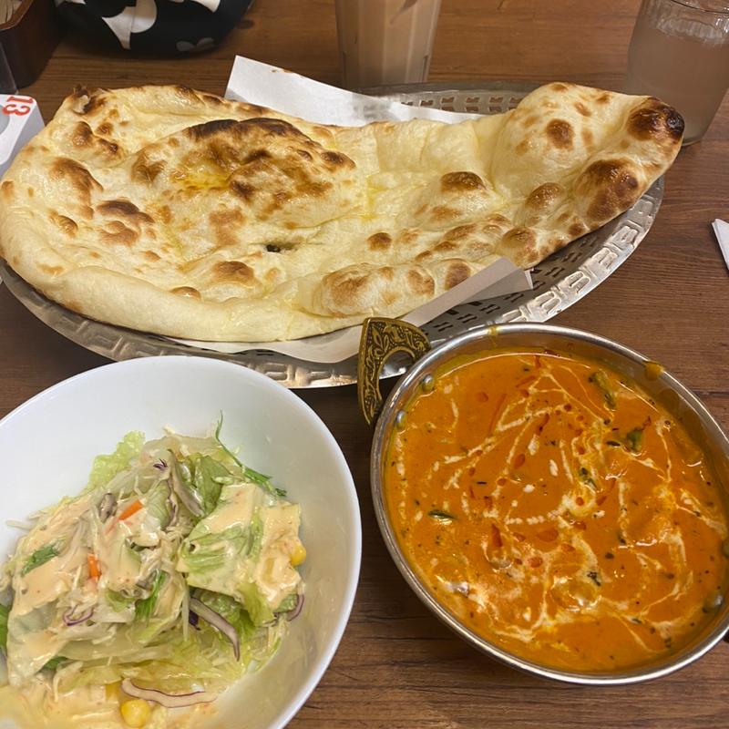 マッシュルームとチキンカレーセット(インド・タイ料理レストラン 絆)