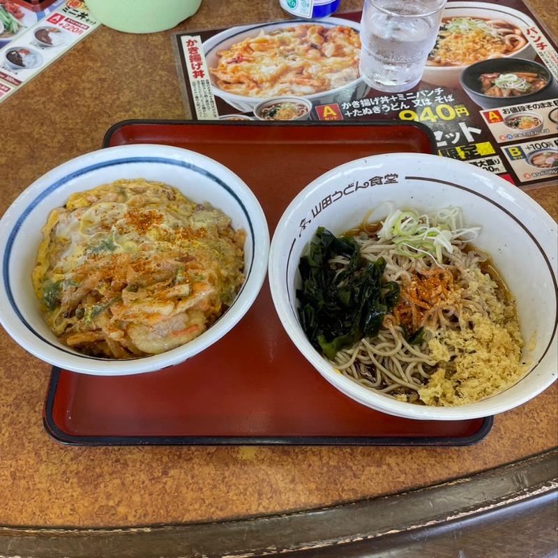 かき揚げ丼セット　冷そば(山田うどん食堂 豊町店)