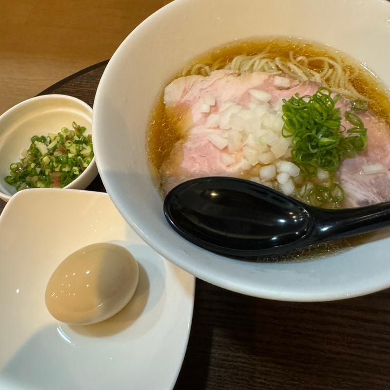 冷製煮干し蕎麦(醤油)薬味(味玉)(夜空と大地sake＆noodle)