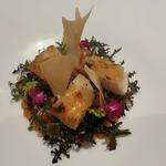 キンキのフルールドセル胡椒マリネ  軽い炭火焼  野菜のグレック  柚子(フランス料理 ラ・ベ La Baie)