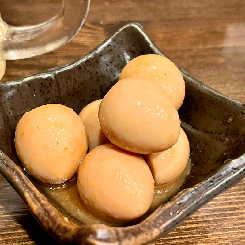 うずらガーリック味玉(居酒屋一休 久米川店)