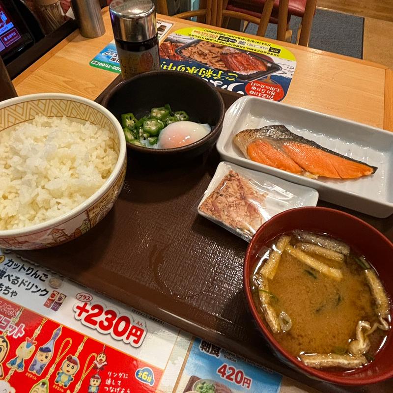鮭まぜのっけ朝食(すき家 グリナード永山店  )