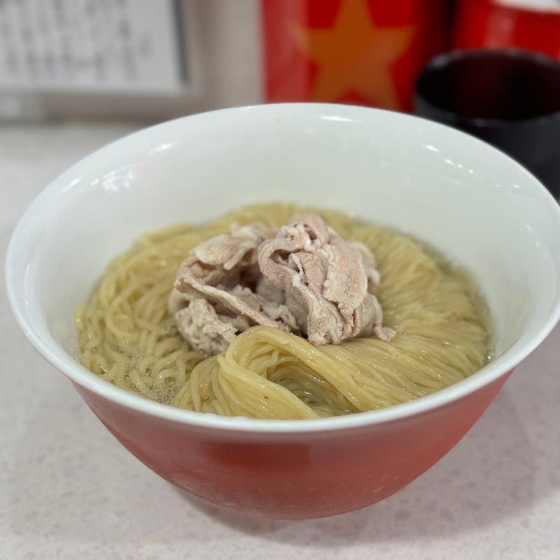 生姜と焦がしネギ油の昆布水豚しゃぶつけ麺(ラーメン星印 )