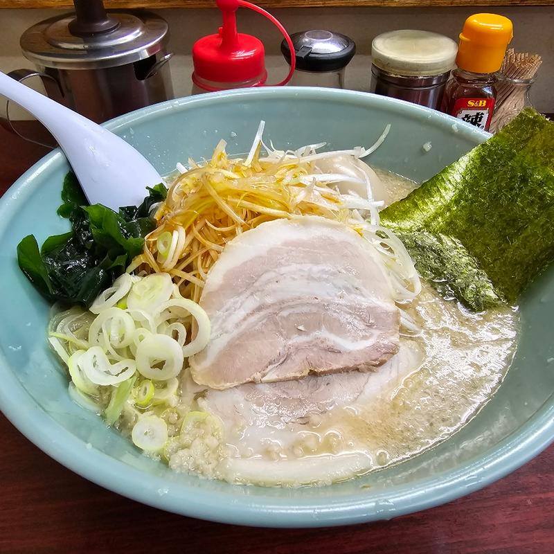 正油ねぎ・味たまごらーめん＋大盛り(らーめん ばっ玉)