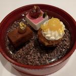 アメリカンチェリーのクロッカンミルフィーユ  ミルクチョコレートクリーム  キッシュのソルベ(フランス料理 ラ・ベ La Baie)