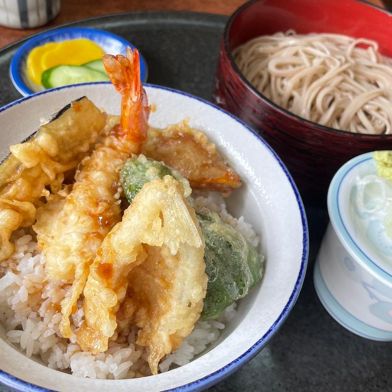 ランチ天丼もりそばセット(そば処 てらじま)