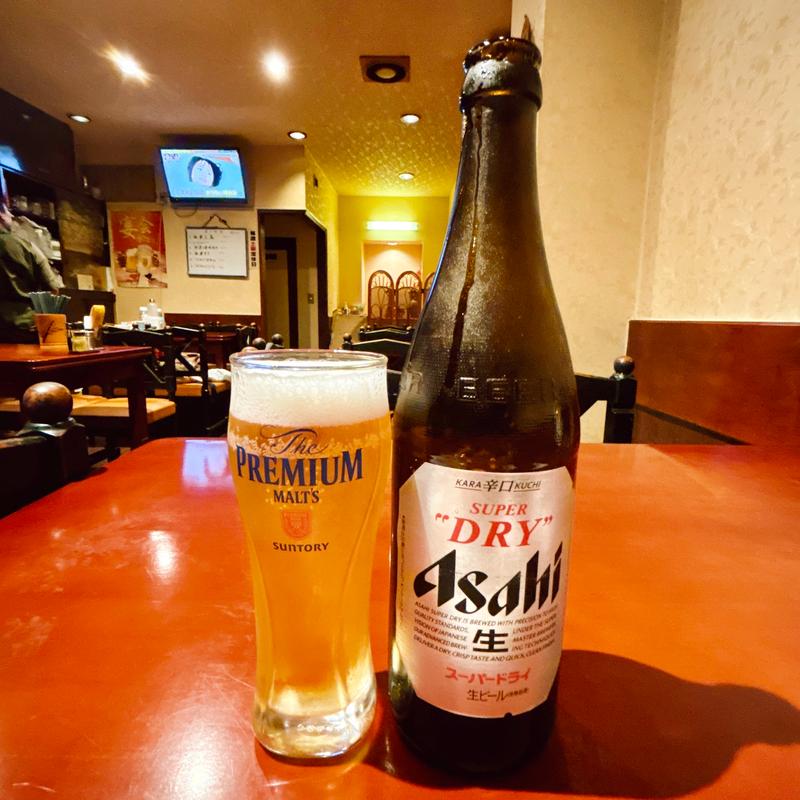 アサヒ中瓶ビール(飛龍菜館)