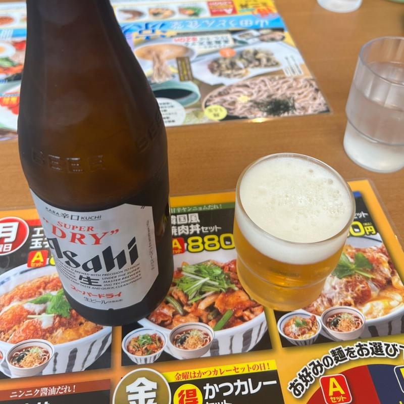 スーパードライ中瓶(山田うどん食堂 谷塚店)