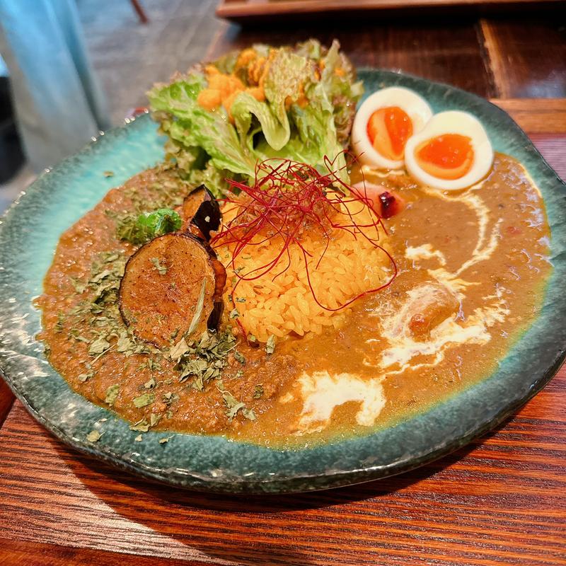 山椒キーマとバターチキンカレーのあいがけ(ボッコカリー)