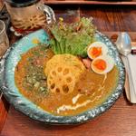 キーマカレーとバターチキンカレーのあいがけ(ボッコカリー)