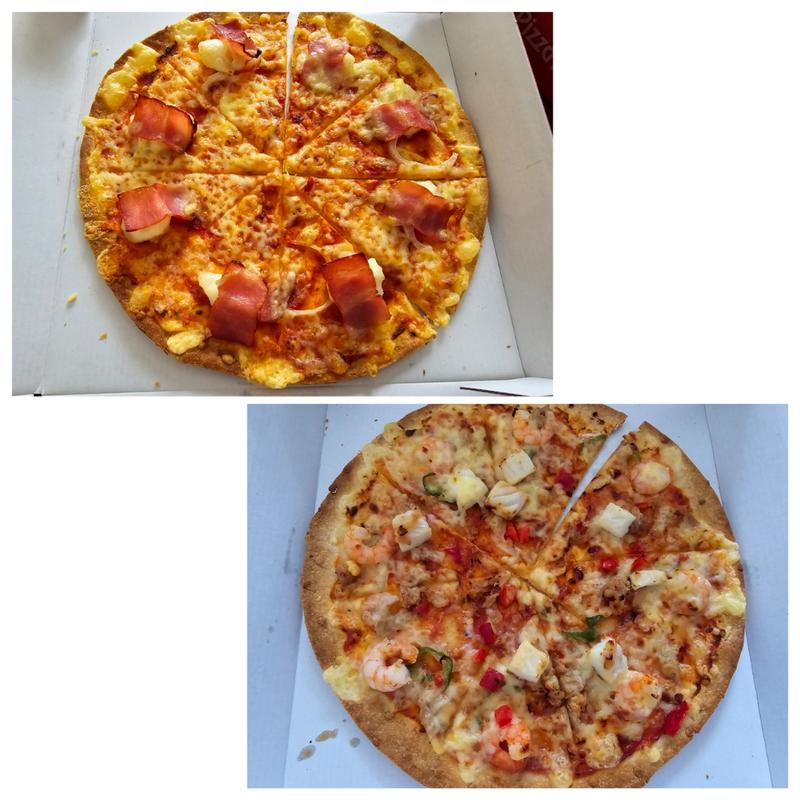 Mピザ2枚セット シーフードスペシャル＆ジャーマンポテト(ピザポケット☓日乃屋カレー 市川原木インター店)