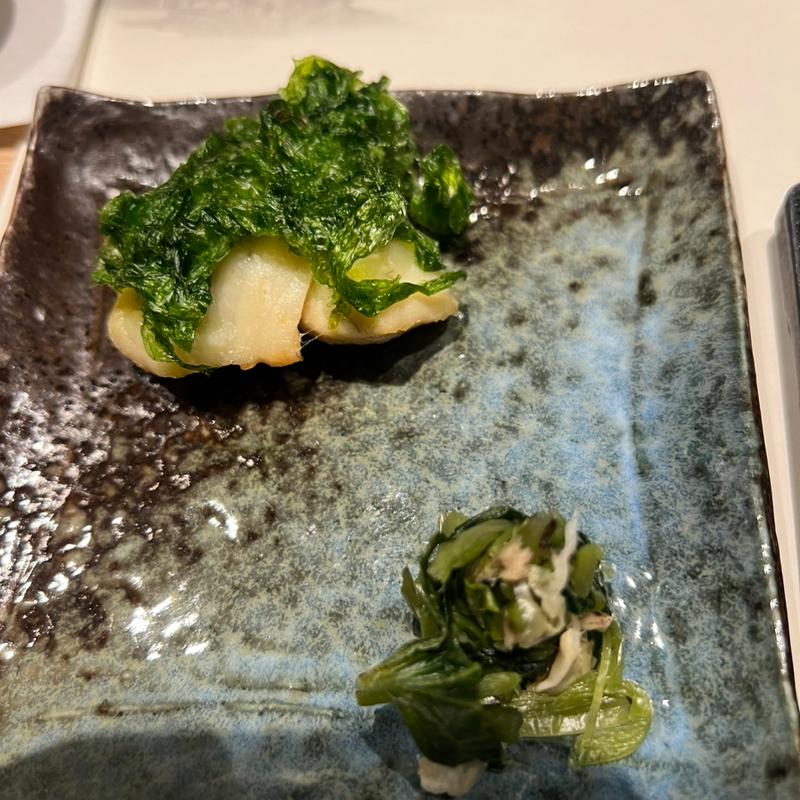 鱸のあおさ焼き(いにしえの宿 伊久（いきゅう）)