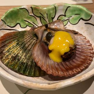 緋扇貝の黄身酢がけ(いにしえの宿 伊久（いきゅう）)