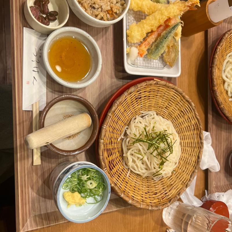 天ざるかやくご飯セット(めん処 つるはん なんばCITY店)