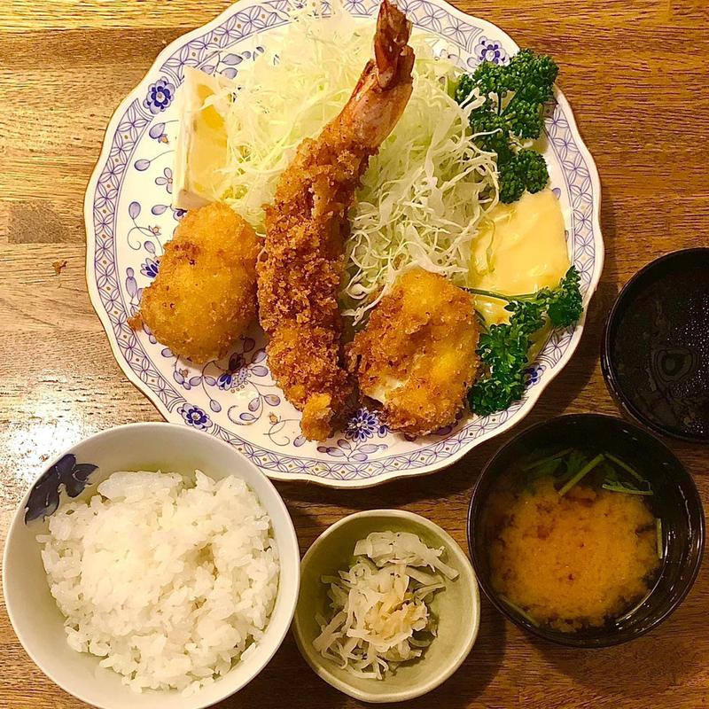 カニコロッケ定食 海老フライ(ゆたか)