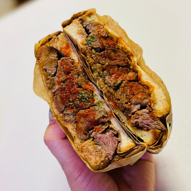 ケイジャンミートサンド シングル(下北沢 カフェSTABLER Shimokitazawa Meatsand 2nd)