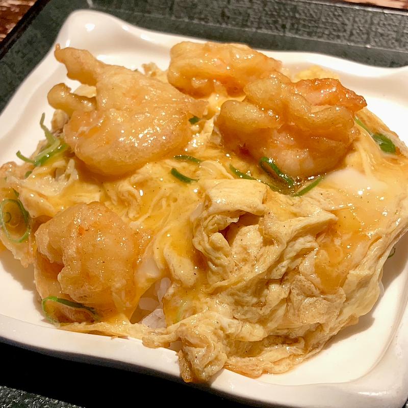 海老天玉子丼ハーフ(黒龍天神樓 （コクリュウテンジンロウ）)