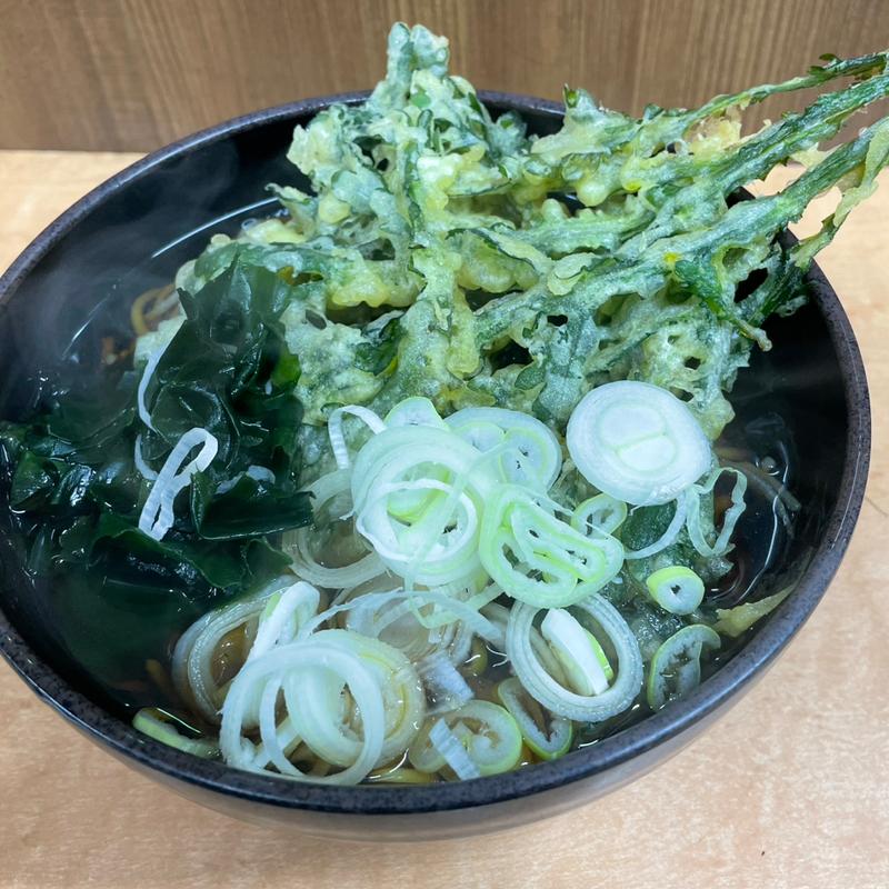 かけそば+春菊天(そば処 味の里 みのり)