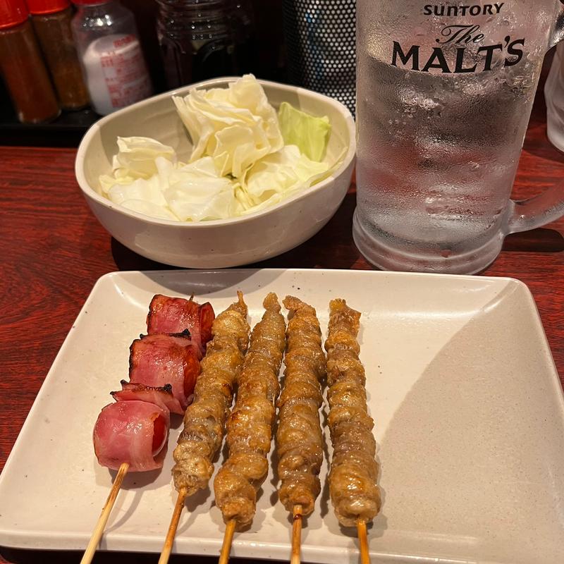 とりかわ&トマトベーコン巻き(博多とりかわ大臣 KITTE 博多串房)