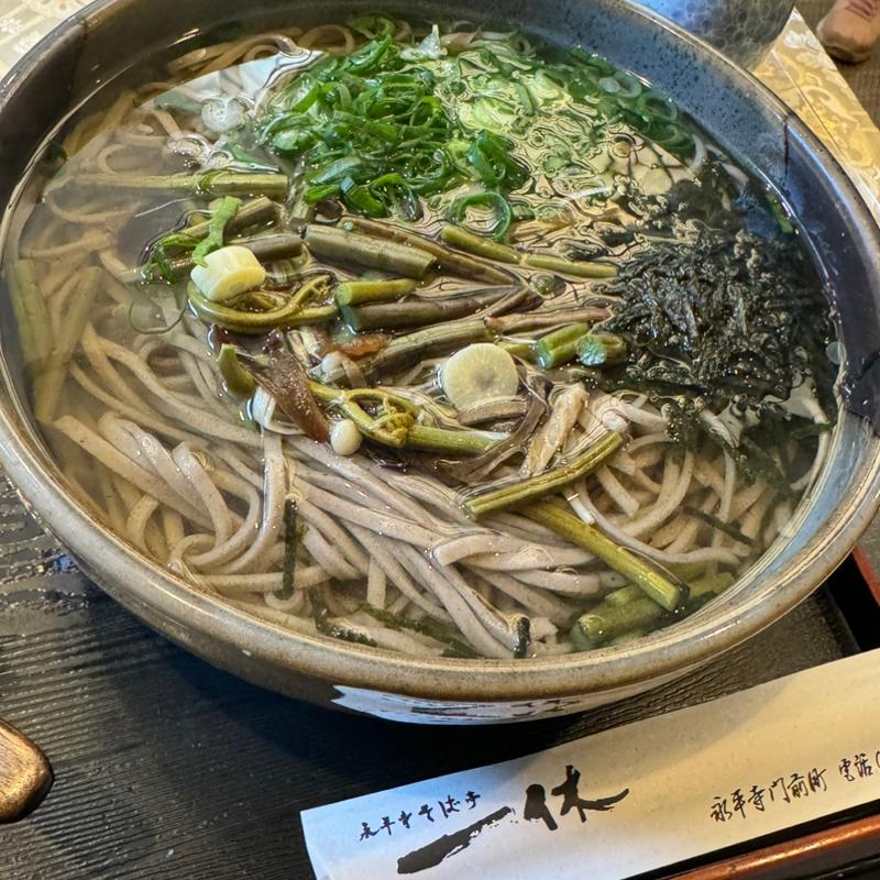 山菜そば(永平寺そば亭 一休 （えいへいじ そばてい いっきゅう）)