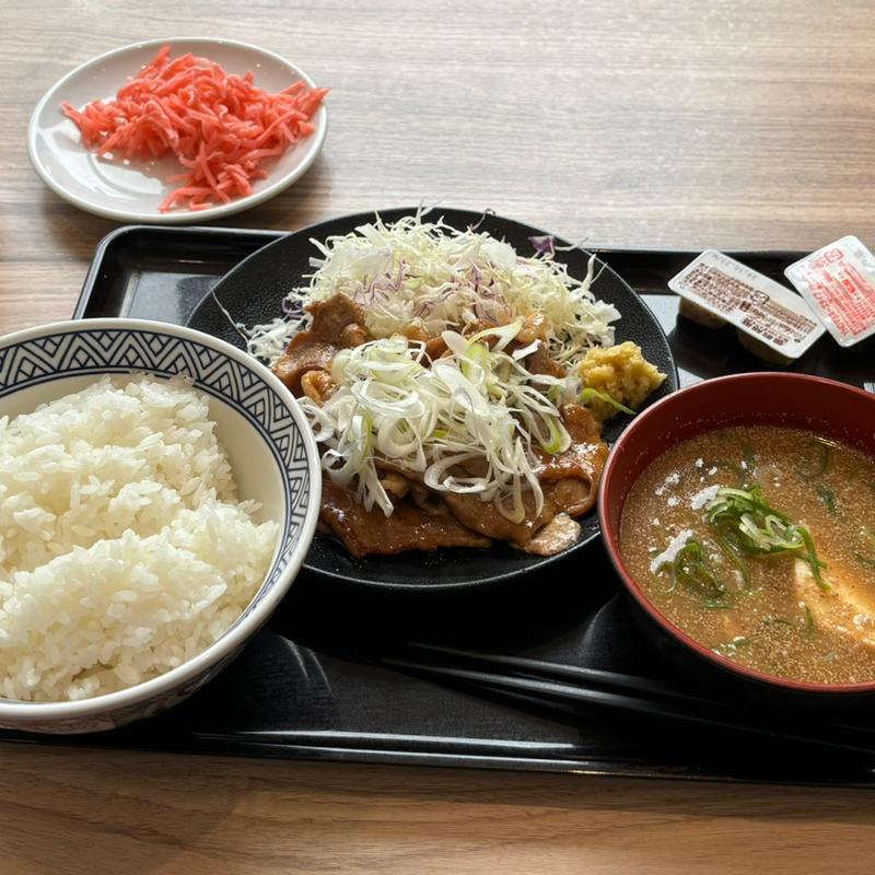 大盤生姜焼き定食/冷汁変更(吉野家 １６号線八千代村上店)