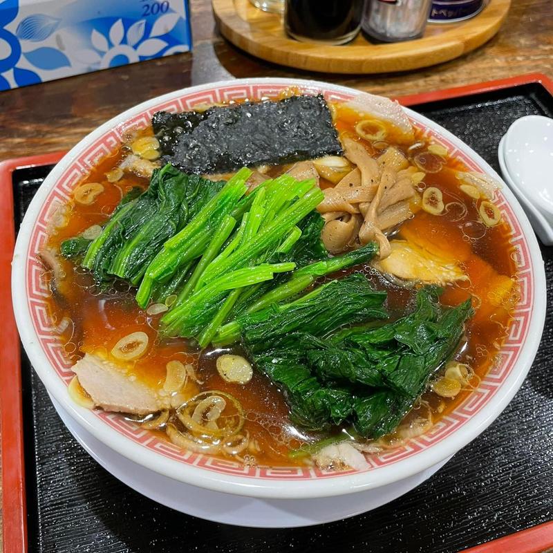 醤油チャーシュー麺 ほうれん草(長岡生姜醤油らあめん 壱八商店)