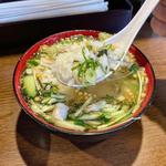 スーさんの限定冷やしラーメン ワサビめし付き(中華そば 花京 天六本店)